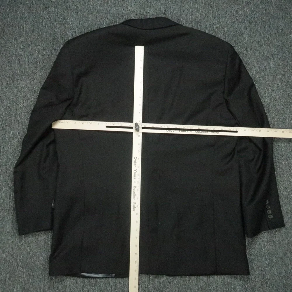 Peter Millar Blazer Men 48T Black Wool Formal Double Vented Sport Coat Jacket *